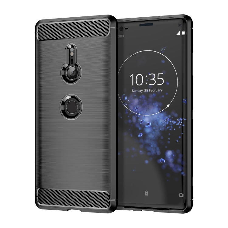 Brushed Texture Carbon Fiber Shockproof TPU Case for Sony Xperia XZ3(Black) - Sony Cases by buy2fix | Online Shopping UK | buy2fix