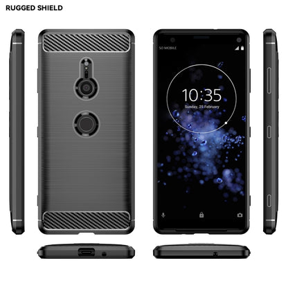 Brushed Texture Carbon Fiber Shockproof TPU Case for Sony Xperia XZ3(Black) - Sony Cases by buy2fix | Online Shopping UK | buy2fix