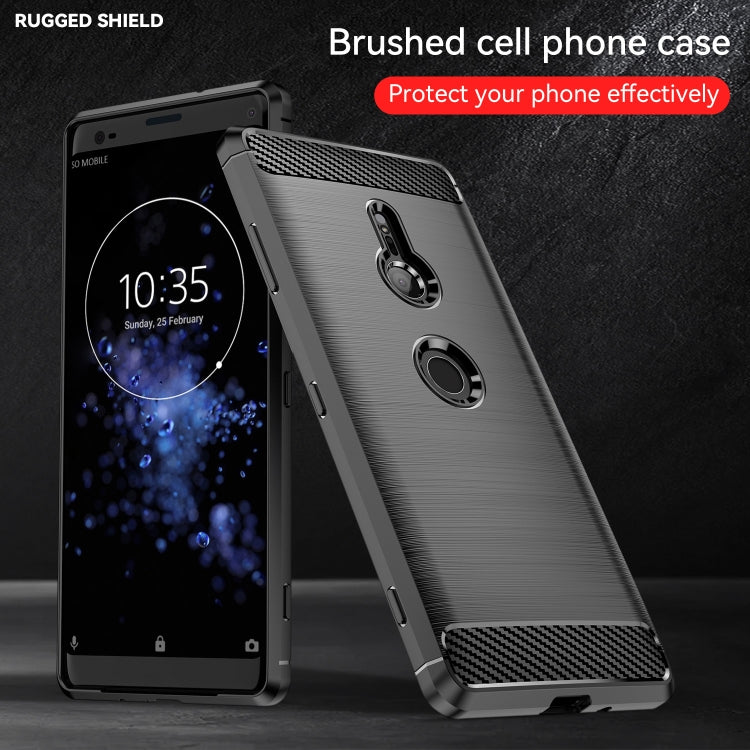 Brushed Texture Carbon Fiber Shockproof TPU Case for Sony Xperia XZ3(Black) - Sony Cases by buy2fix | Online Shopping UK | buy2fix