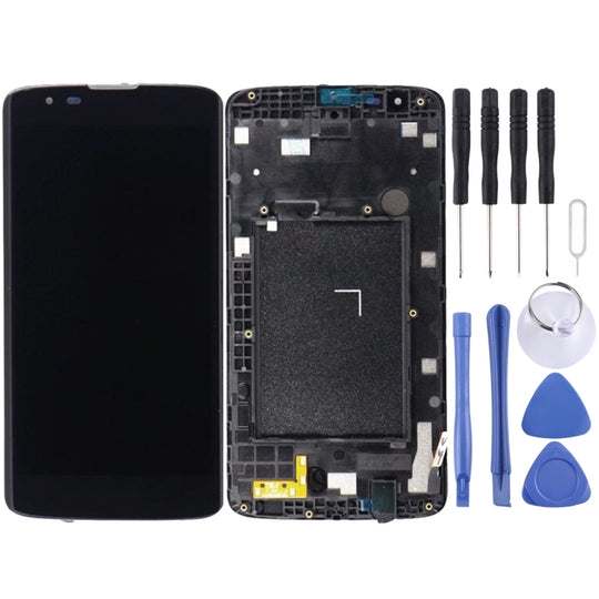 LCD-Bildschirm und Digitizer-Vollmontage mit Rahmen für LG K7 Lite / Tribute 5 / LS665 LS675 MS330 K330 AS330 (Schwarz)