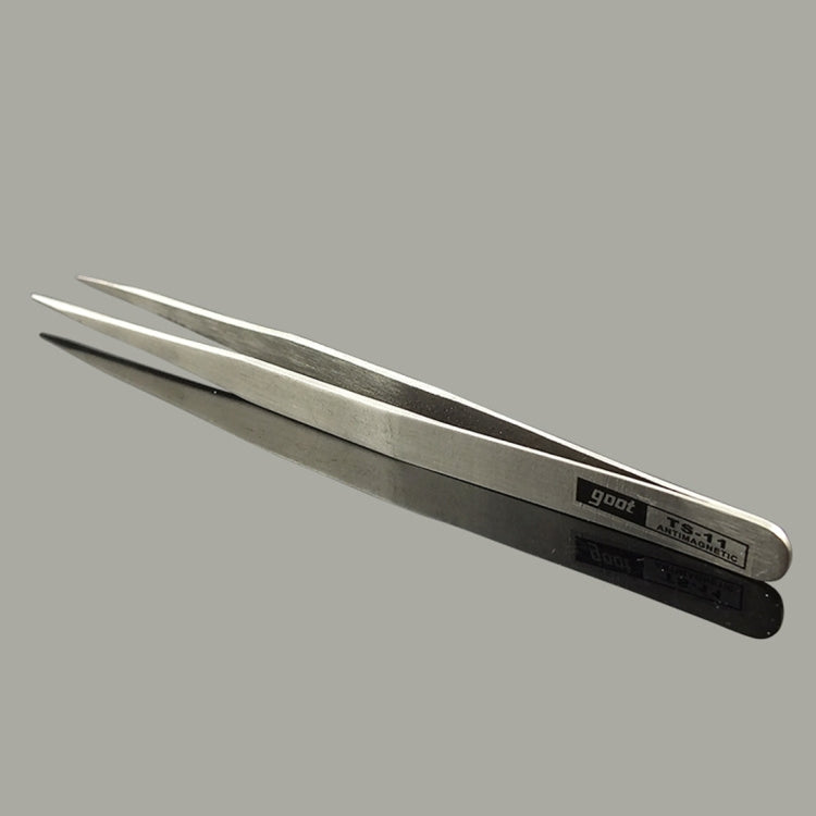 Gooi TS-11 Steel Straight Tweezers (Silver) - Tweezers by buy2fix | Online Shopping UK | buy2fix