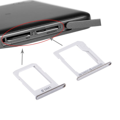 For Galaxy E5 (Dual SIM Version) SIM Card Tray + Micro SD / SIM Card Tray (Silver) - Card Tray by buy2fix | Online Shopping UK | buy2fix
