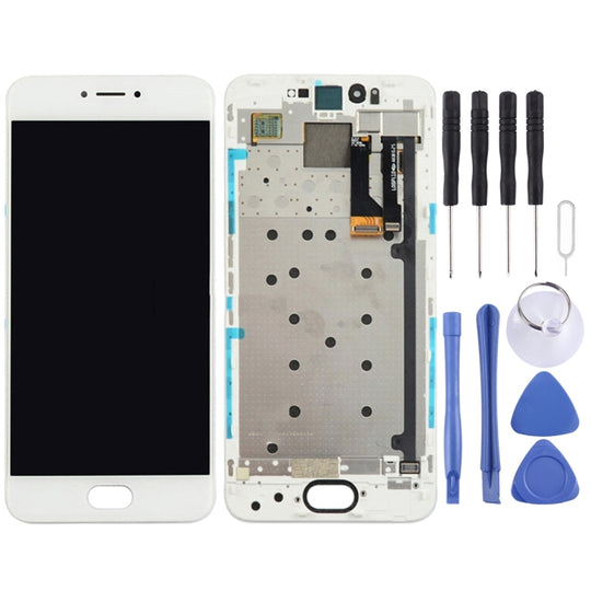 Pour Meizu Pro 6 Écran LCD et numériseur Assemblage complet avec cadre (blanc)