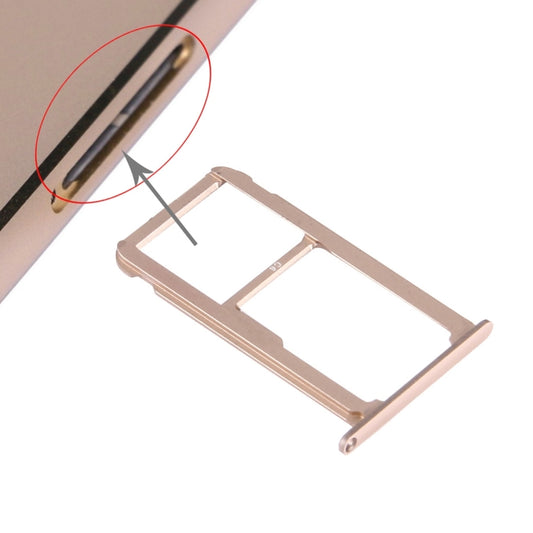 For Huawei Honor V8 Nano SIM + Micro SD / Nano SIM Card Tray(Gold) - Card Tray by buy2fix | Online Shopping UK | buy2fix