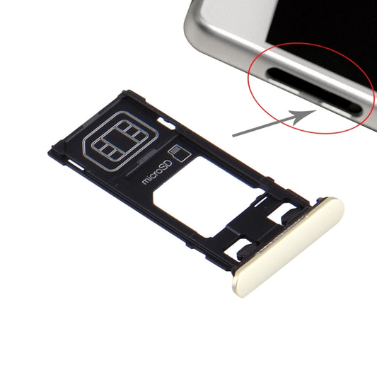SIM Card Tray + Micro SD Card Tray + Card Slot Port Dust Plug for Sony Xperia X (Single SIM Version)(Lime Gold) - Card Tray by buy2fix | Online Shopping UK | buy2fix