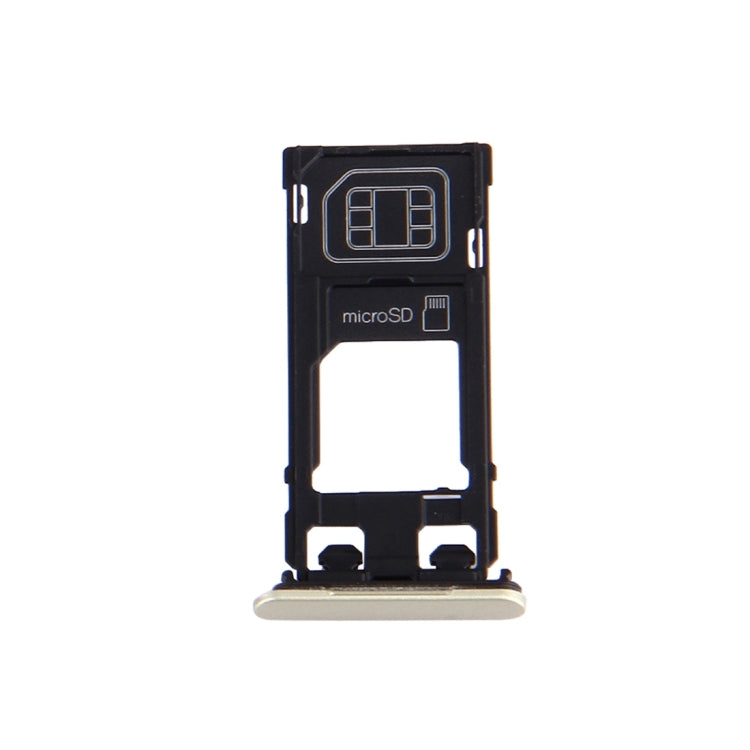 SIM Card Tray + Micro SD Card Tray + Card Slot Port Dust Plug for Sony Xperia X (Single SIM Version)(Lime Gold) - Card Tray by buy2fix | Online Shopping UK | buy2fix