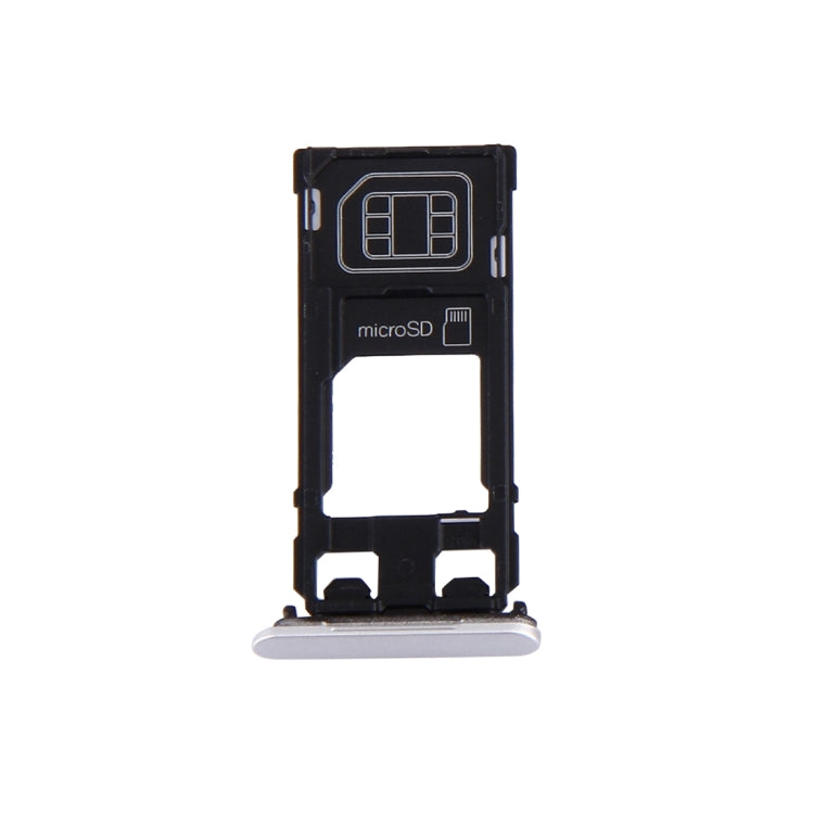 SIM Card Tray + Micro SD Card Tray + Card Slot Port Dust Plug for Sony Xperia X (Single SIM Version)(White) - Card Tray by buy2fix | Online Shopping UK | buy2fix