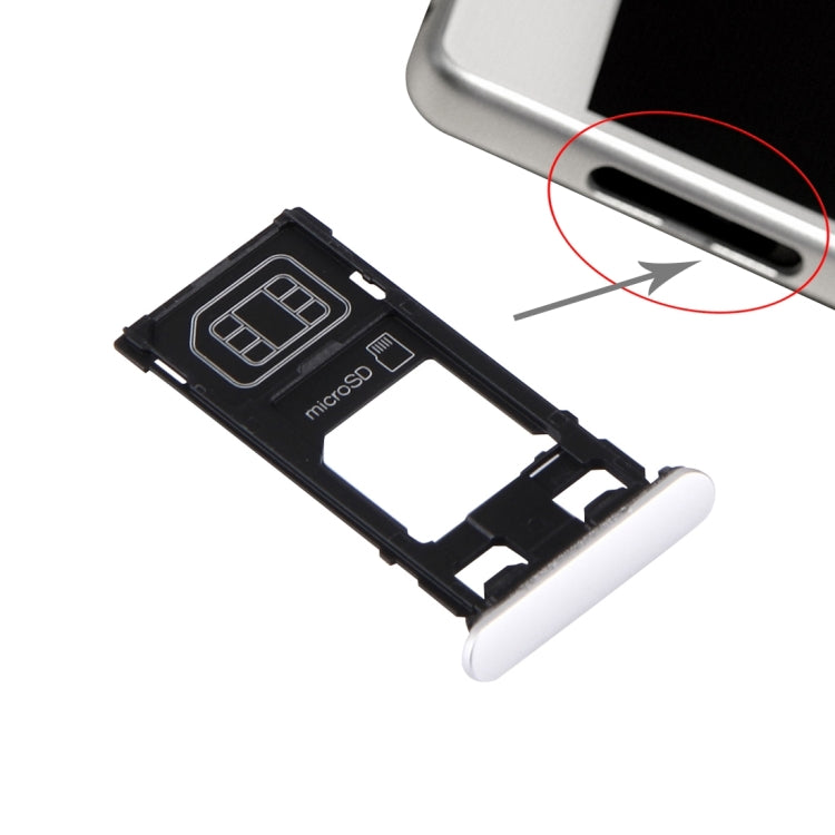 SIM Card Tray + Micro SD Card Tray + Card Slot Port Dust Plug for Sony Xperia X (Single SIM Version)(White) - Card Tray by buy2fix | Online Shopping UK | buy2fix