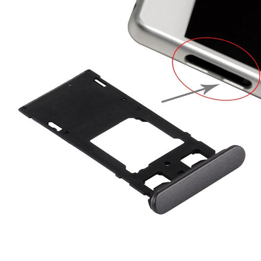 SIM Card Tray + Micro SD / SIM Card Tray + Card Slot Port Dust Plug for Sony Xperia X (Dual SIM Version)(Graphite Black) - Card Tray by buy2fix | Online Shopping UK | buy2fix