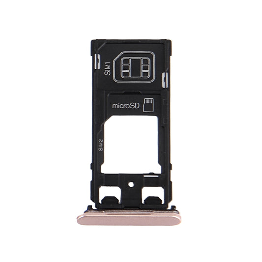 SIM Card Tray + Micro SD / SIM Card Tray + Card Slot Port Dust Plug for Sony Xperia X (Dual SIM Version)(Rose Gold) - Card Tray by buy2fix | Online Shopping UK | buy2fix
