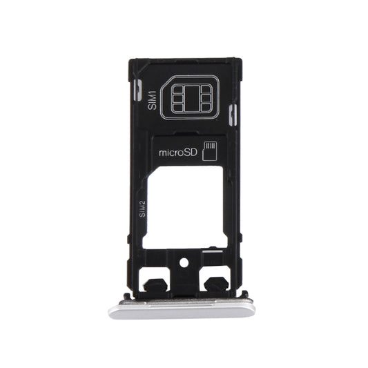 SIM Card Tray + Micro SD / SIM Card Tray + Card Slot Port Dust Plug for Sony Xperia X (Dual SIM Version)(White) - Card Tray by buy2fix | Online Shopping UK | buy2fix