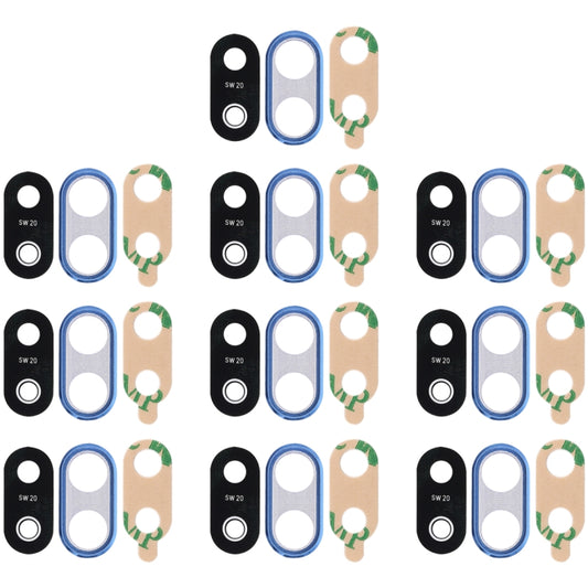 For Huawei P20 Lite 10pcs Back Camera Bezel with Lens Cover & Adhesive (Blue) - Camera Series by buy2fix | Online Shopping UK | buy2fix