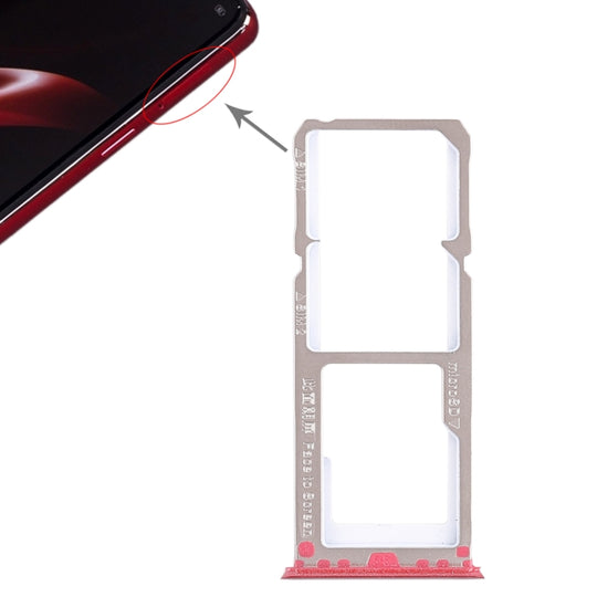 2 x SIM-Kartenfach + Micro-SD-Kartenfach für OPPO A3 (Rot)