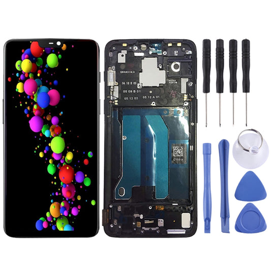 For OnePlus 6 Digitizer Full Assembly with Frame OEM LCD Screen (Black) - LCD Screen by buy2fix | Online Shopping UK | buy2fix