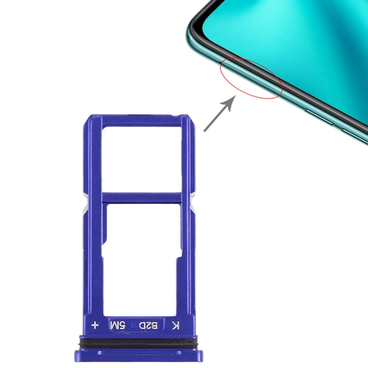 For OPPO R15 SIM Card Tray + SIM Card Tray / Micro SD Card Tray (Blue) - Card Tray by buy2fix | Online Shopping UK | buy2fix