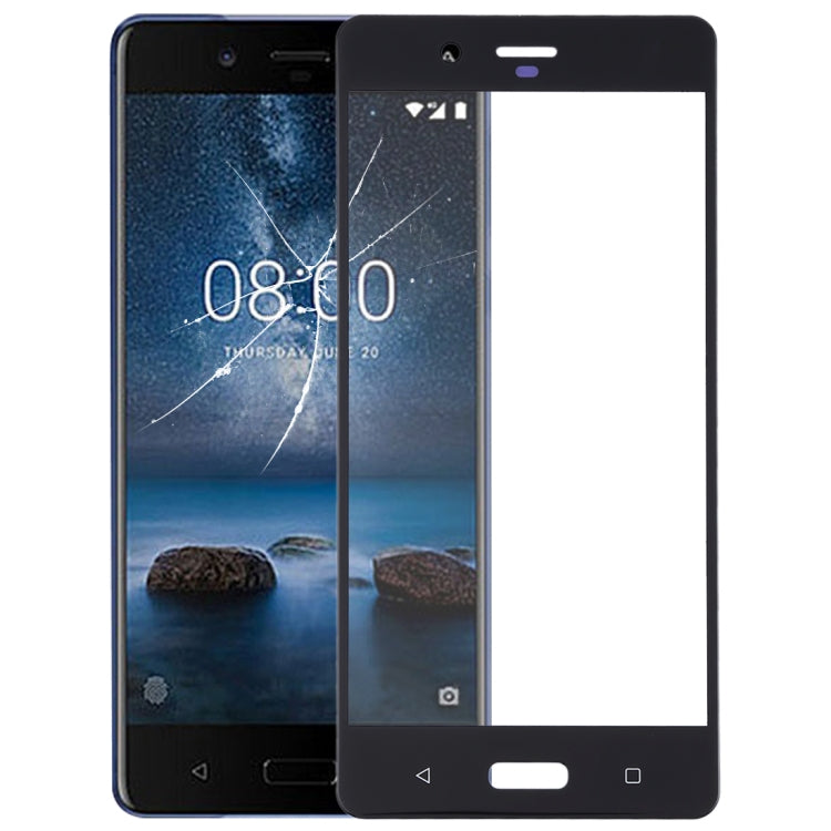 Front Screen Outer Glass Lens for Nokia 8 / N8 TA-1012 TA-1004 TA-1052(Black) - Outer Glass Lens by buy2fix | Online Shopping UK | buy2fix