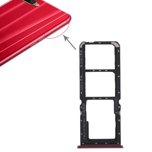 For OPPO K1 2 x SIM Card Tray + Micro SD Card Tray (Red) - Card Tray by buy2fix | Online Shopping UK | buy2fix