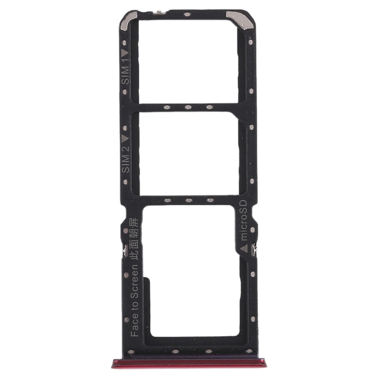 For OPPO K1 2 x SIM Card Tray + Micro SD Card Tray (Red) - Card Tray by buy2fix | Online Shopping UK | buy2fix