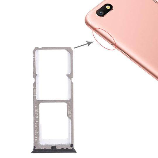 2 x plateau de carte SIM + plateau de carte Micro SD pour OPPO A77 (noir)