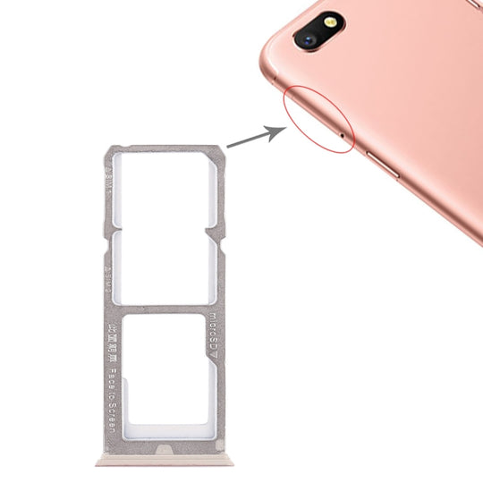 2 x plateau de carte SIM + plateau de carte Micro SD pour OPPO A77 (or rose)