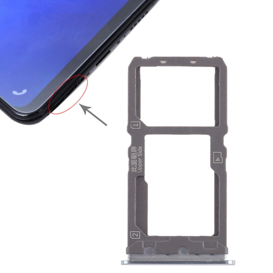 For Vivo X21 SIM Card Tray + SIM Card Tray / Micro SD Card Tray (Silver) - Card Tray by buy2fix | Online Shopping UK | buy2fix