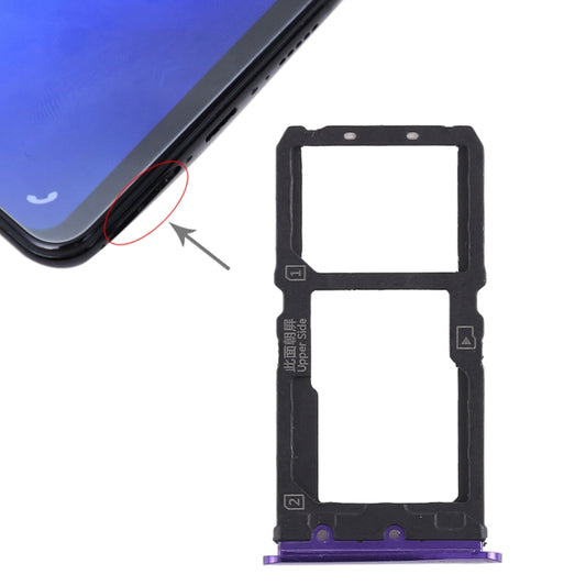 For Vivo X21 SIM Card Tray + SIM Card Tray / Micro SD Card Tray (Purple) - Card Tray by buy2fix | Online Shopping UK | buy2fix