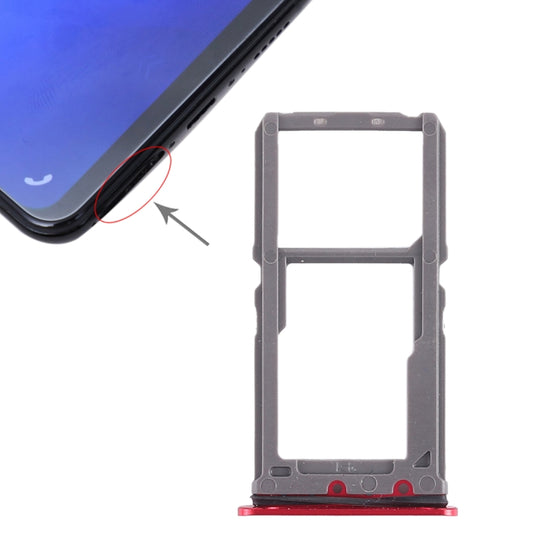 For Vivo X21 SIM Card Tray + SIM Card Tray / Micro SD Card Tray (Red) - Card Tray by buy2fix | Online Shopping UK | buy2fix