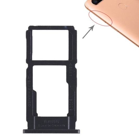 For OPPO R11s Plus SIM Card Tray + SIM Card Tray / Micro SD Card Tray (Black) - Card Tray by buy2fix | Online Shopping UK | buy2fix