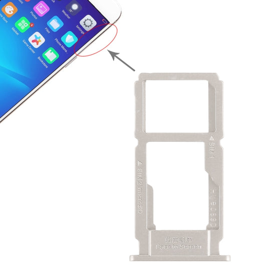 For OPPO R11 SIM Card Tray + SIM Card Tray / Micro SD Card Tray (Silver) - Card Tray by buy2fix | Online Shopping UK | buy2fix