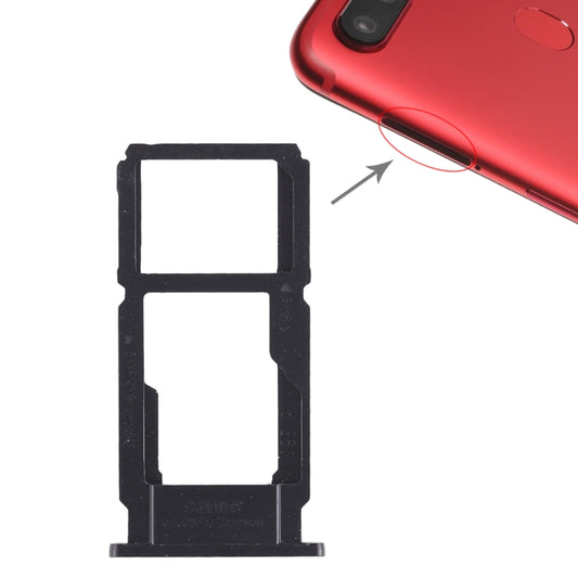 For OPPO R11s SIM Card Tray + SIM Card Tray / Micro SD Card Tray (Black) - Card Tray by buy2fix | Online Shopping UK | buy2fix