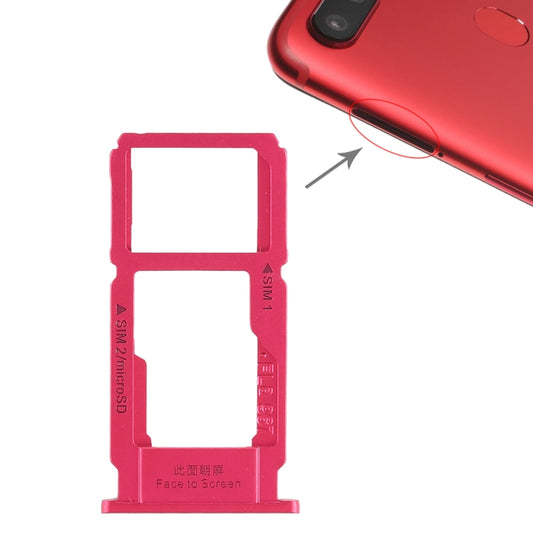 For OPPO R11s SIM Card Tray + SIM Card Tray / Micro SD Card Tray (Red) - Card Tray by buy2fix | Online Shopping UK | buy2fix