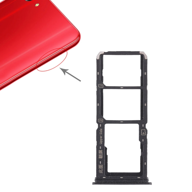 For Vivo Y83 2 x SIM Card Tray + Micro SD Card Tray (Black) - Card Tray by buy2fix | Online Shopping UK | buy2fix