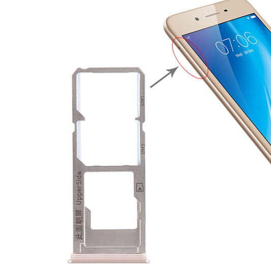 For Vivo Y53 2 x SIM Card Tray + Micro SD Card Tray (Gold) - Card Tray by buy2fix | Online Shopping UK | buy2fix