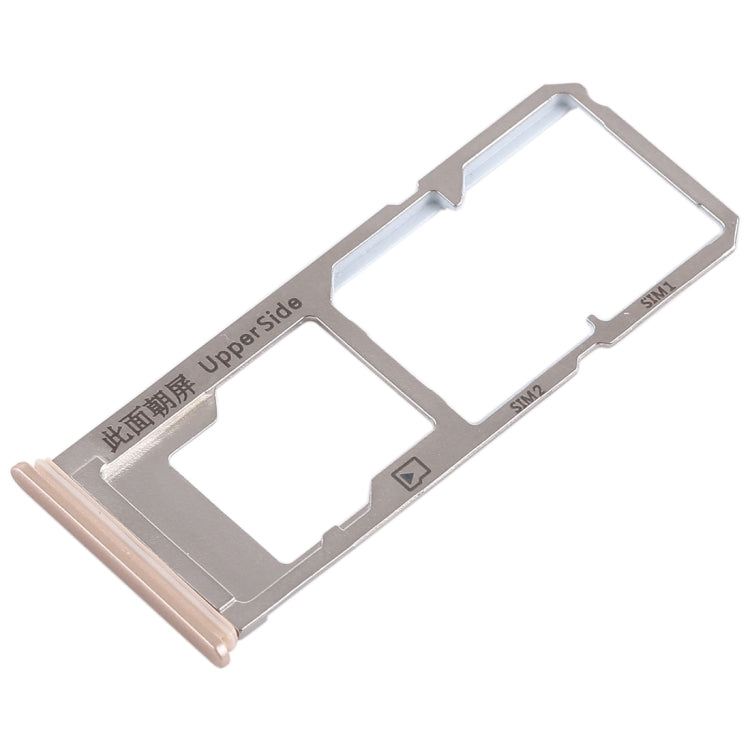 For Vivo Y53 2 x SIM Card Tray + Micro SD Card Tray (Gold) - Card Tray by buy2fix | Online Shopping UK | buy2fix