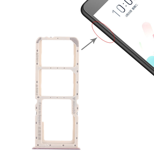2 x plateau de carte SIM + plateau de carte Micro SD pour OPPO A5 / A3s (violet)