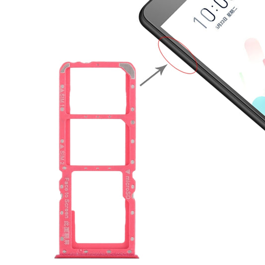For OPPO A5 / A3s 2 x SIM Card Tray + Micro SD Card Tray (Red) - Card Tray by buy2fix | Online Shopping UK | buy2fix