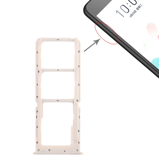 2 x plateau de carte SIM + plateau de carte Micro SD pour OPPO A5 / A3s (argent)