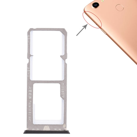 2 x plateau de carte SIM + plateau de carte Micro SD pour OPPO A79 (noir)
