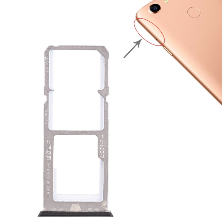 For OPPO A79 2 x SIM Card Tray + Micro SD Card Tray (Black) - Card Tray by buy2fix | Online Shopping UK | buy2fix