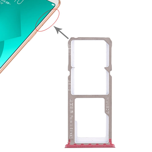 For OPPO A83 2 x SIM Card Tray + Micro SD Card Tray (Red) - Card Tray by buy2fix | Online Shopping UK | buy2fix