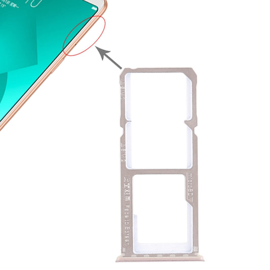 For OPPO A83 2 x SIM Card Tray + Micro SD Card Tray (Rose Gold) - Card Tray by buy2fix | Online Shopping UK | buy2fix
