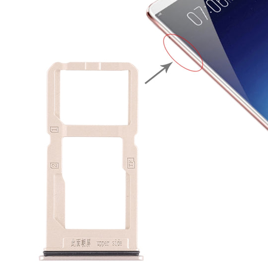 Plateau de carte SIM + plateau de carte SIM / plateau de carte Micro SD pour Vivo X20 Plus (or)