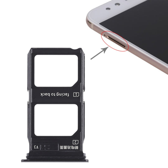 2 x plateau de carte SIM pour Vivo X9 Plus (noir)