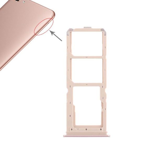 2 x plateau de carte SIM + plateau de carte Micro SD pour Vivo Y71 (or rose)