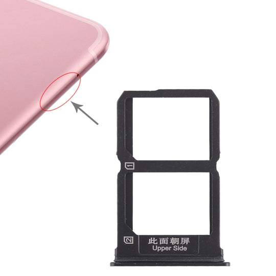 2 x plateau de carte SIM pour Vivo X9s (noir)