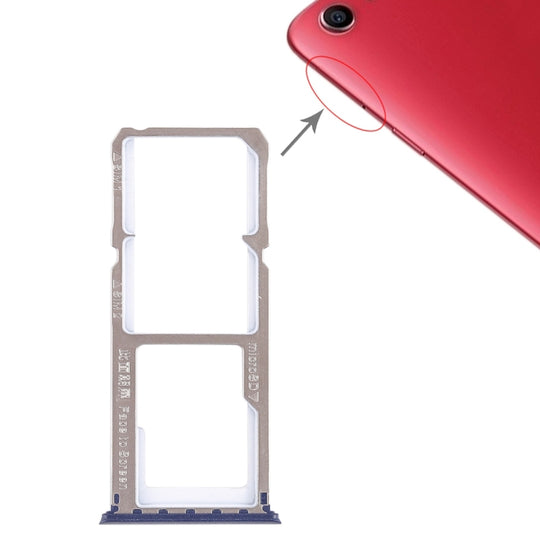 2 x plateau de carte SIM + plateau de carte Micro SD pour OPPO A1 (bleu)