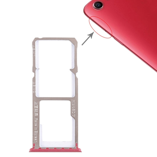 2 x plateau de carte SIM + plateau de carte Micro SD pour OPPO A1 (rouge)