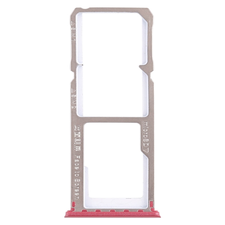 For OPPO A1 2 x SIM Card Tray + Micro SD Card Tray (Red) - Card Tray by buy2fix | Online Shopping UK | buy2fix