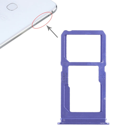 For Vivo X21i SIM Card Tray + SIM Card Tray / Micro SD Card Tray (Blue) - Card Tray by buy2fix | Online Shopping UK | buy2fix