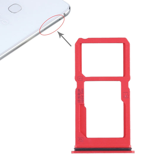 For Vivo X21i SIM Card Tray + SIM Card Tray / Micro SD Card Tray (Red) - Card Tray by buy2fix | Online Shopping UK | buy2fix